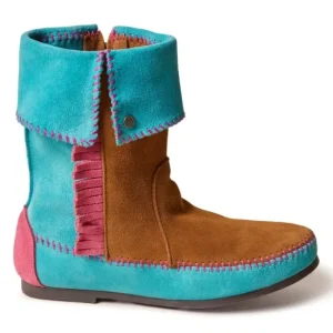 Boots|Authentic Minnetonka x Stranger Things WoHolly Wheeler Boot Authentic Minnetonka x Stranger Things Women's Holly Wheeler Boot Pink Turquoise Brown