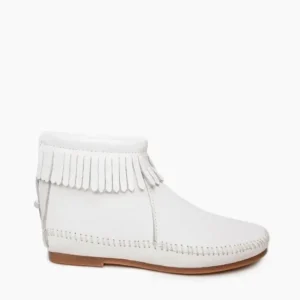 Boots|Back Zip Hardsole Boot White Leather