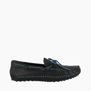 Mocs & Loafers|Black P.W. Driving Moc (Color Accents) Steel Blue
