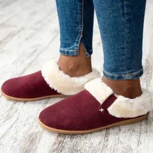 Slippers|Camp Collar Scuff Burgundy