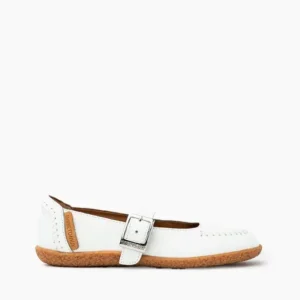 Mocs & Loafers|Mary Jane Flat White