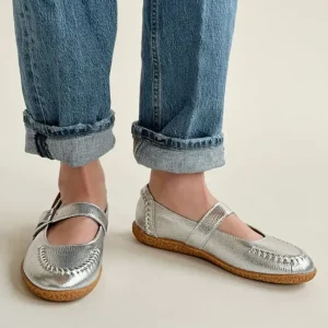 Mocs & Loafers|Mary Jane Flat Silver