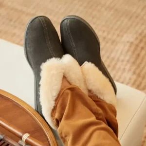 Boots|Slippers|Sheepskin Ankle Boot Men's Charcoal