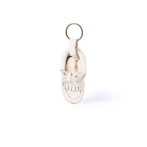 Small Accessories|Mini Moc Key Rings White Leather