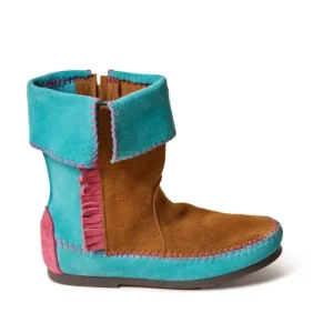 Boots|Minnetonka x Stranger Things Holly Wheeler Boot Minnetonka x Stranger Things Kids' Holly Wheeler Boot Pink Turquoise Brown