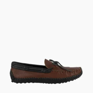 Mocs & Loafers|P.W. Driving Moc (Color Block) Brown Upper and Black Lower