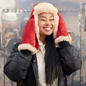 Hats|Cold Weather|Sheepskin Bomber Hat Red